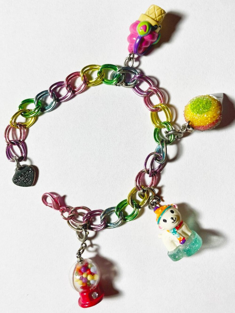 Charm It! Rainbow Chain Bracelet with 4 starter charms